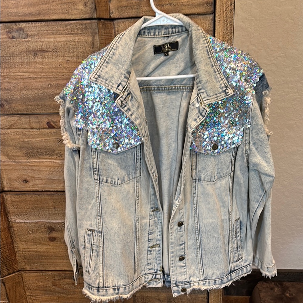 Sequin Embellished Denim Jacket